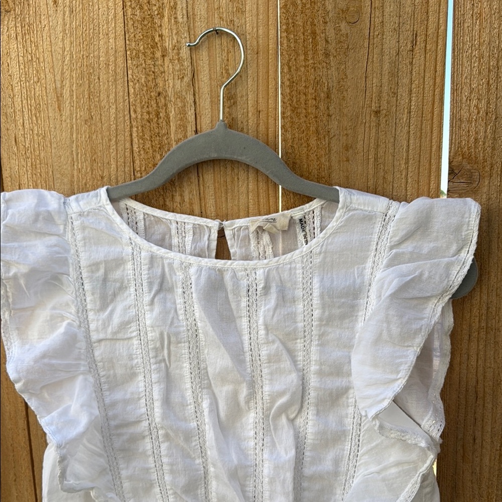 Elan White Sleeveless Ruffled Smocked Blouse - Picture 13 of 14